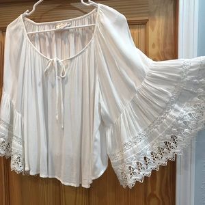 White Boho lace blouse
